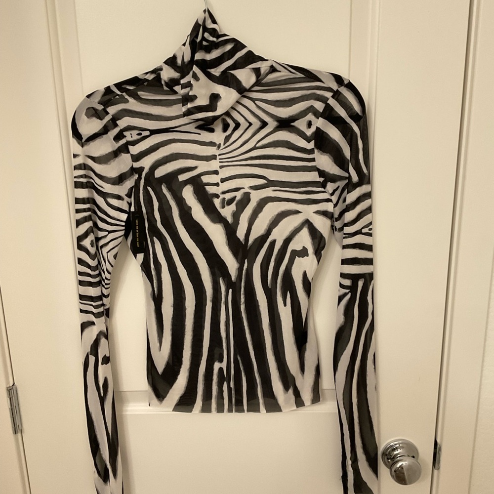 AFRM Black and White Zebra Pattern Blouse